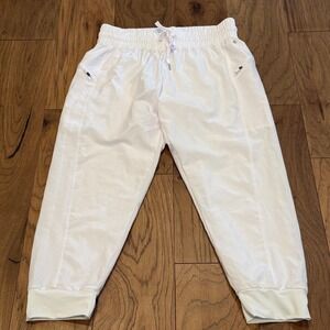 Cali Sport Women White Athletic Joggers Pants Size L